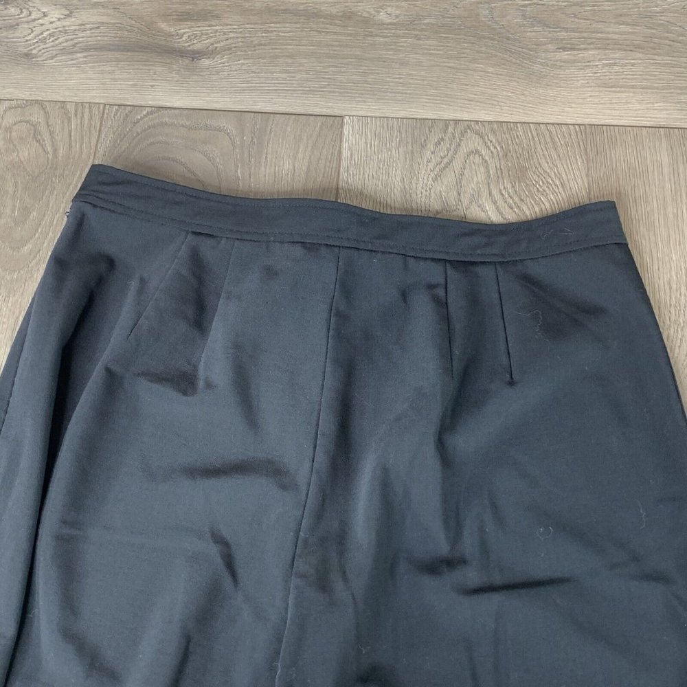 Talbots Stretch Pants Womens Size 12 Black Slacks Hip Zip Button Close Pleats - Picture 7 of 9